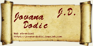 Jovana Dodić vizit kartica